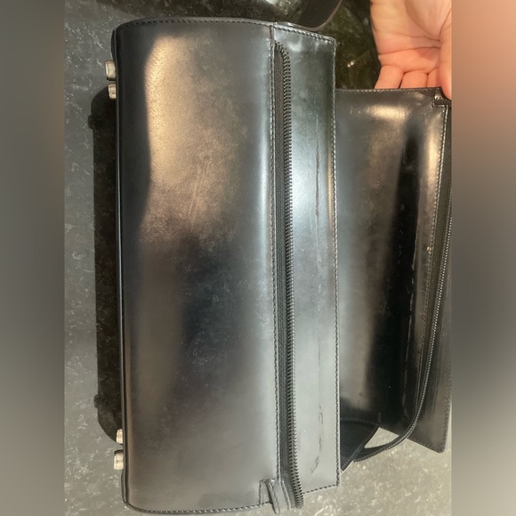 Ferragamo Vintage Y2K Rectangular Black Leather Trim Shoulder Bag - Picture 14 of 14